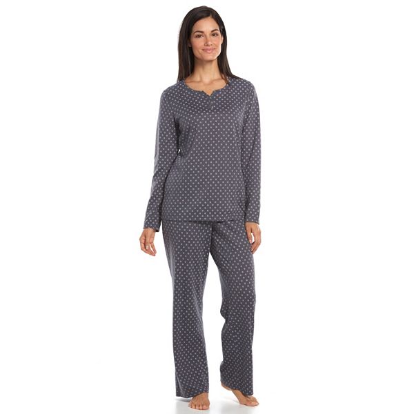 Women's Croft & Barrow® Pajamas: Textured Knit Sleep Top & Pants Pajama Set