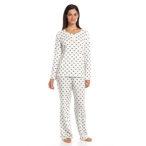 Women's Croft & Barrow® Pajamas: Textured Knit Sleep Top & Pants Pajama Set