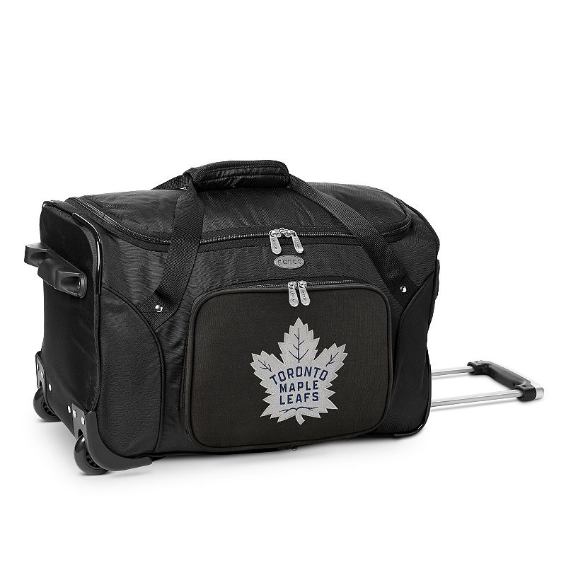 Denco Toronto Maple Leafs 22-Inch Wheeled Duffel Bag, Black