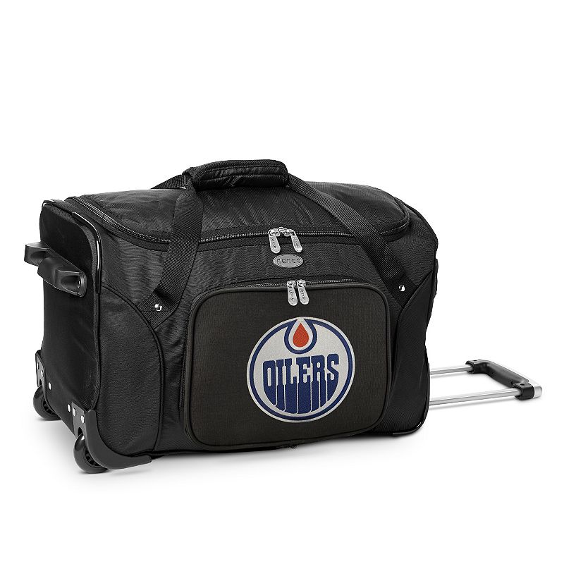 Denco Edmonton Oilers 22-Inch Wheeled Duffel Bag, Black
