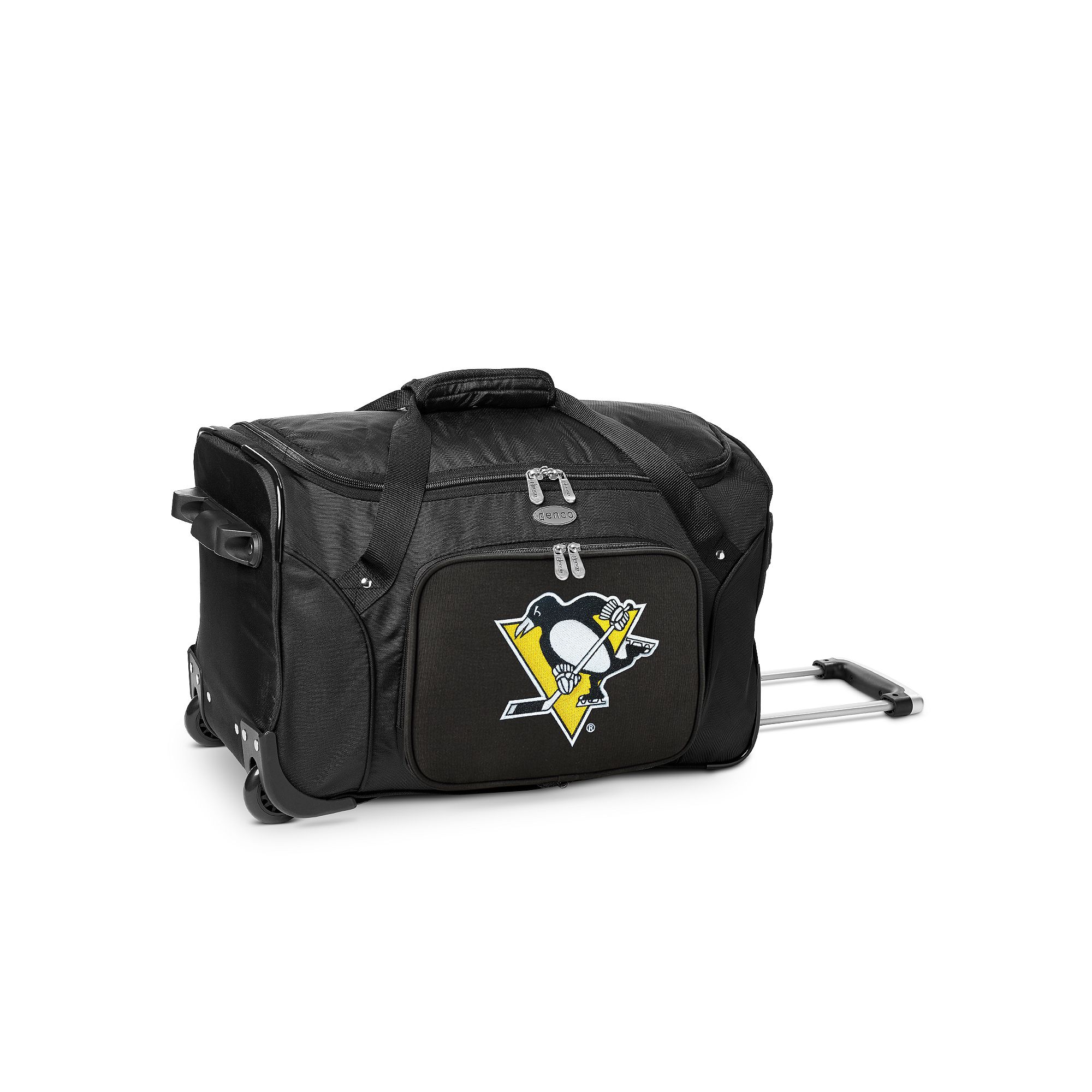 Denco Pittsburgh Penguins 22-Inch Wheeled Duffel Bag, Team