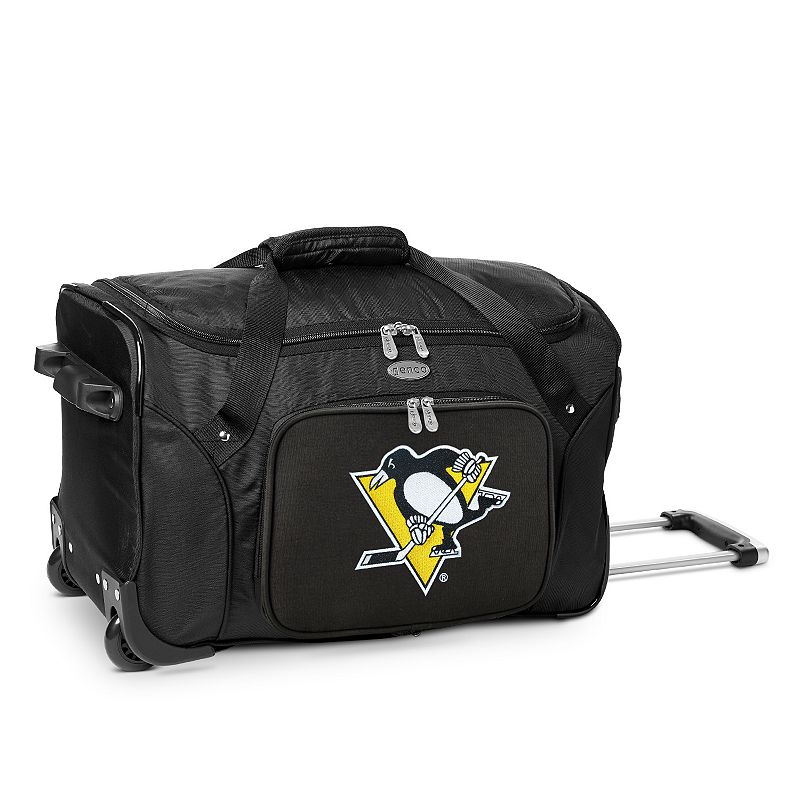 Denco Pittsburgh Penguins 22-Inch Wheeled Duffel Bag, Black