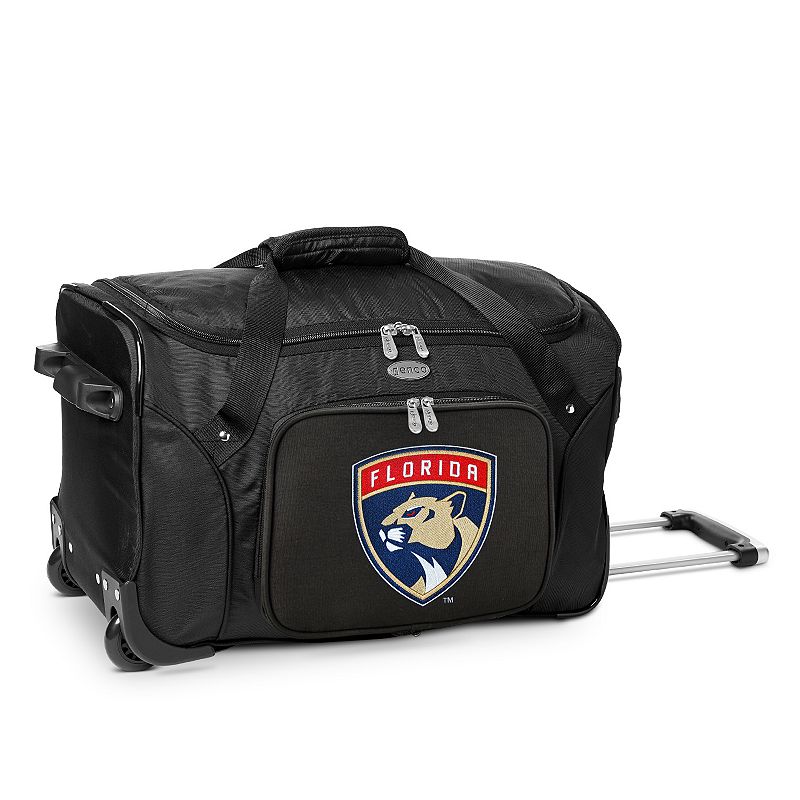 Denco Florida Panthers 22-Inch Wheeled Duffel Bag, Black