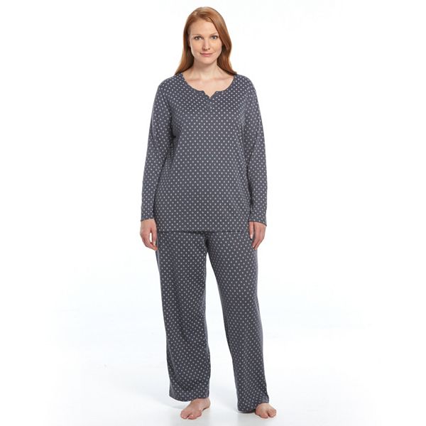 Plus Size Croft & Barrow® Pajamas: Textured Knit Sleep Top & Pants ...