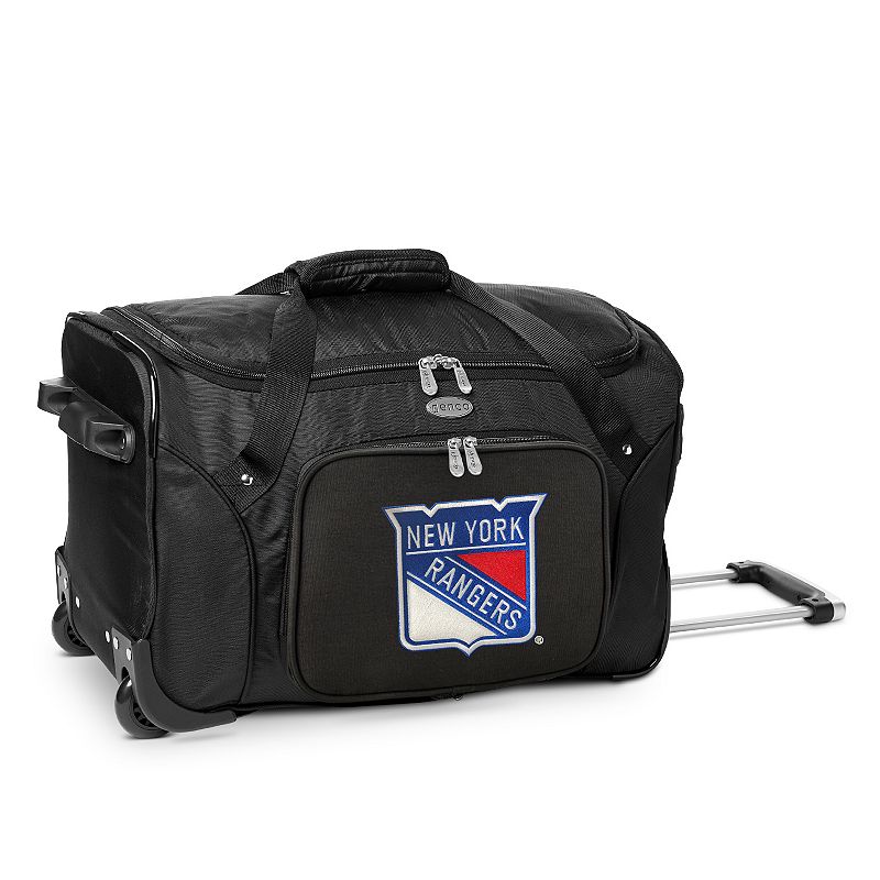Denco New York Rangers 22-Inch Wheeled Duffel Bag, Black