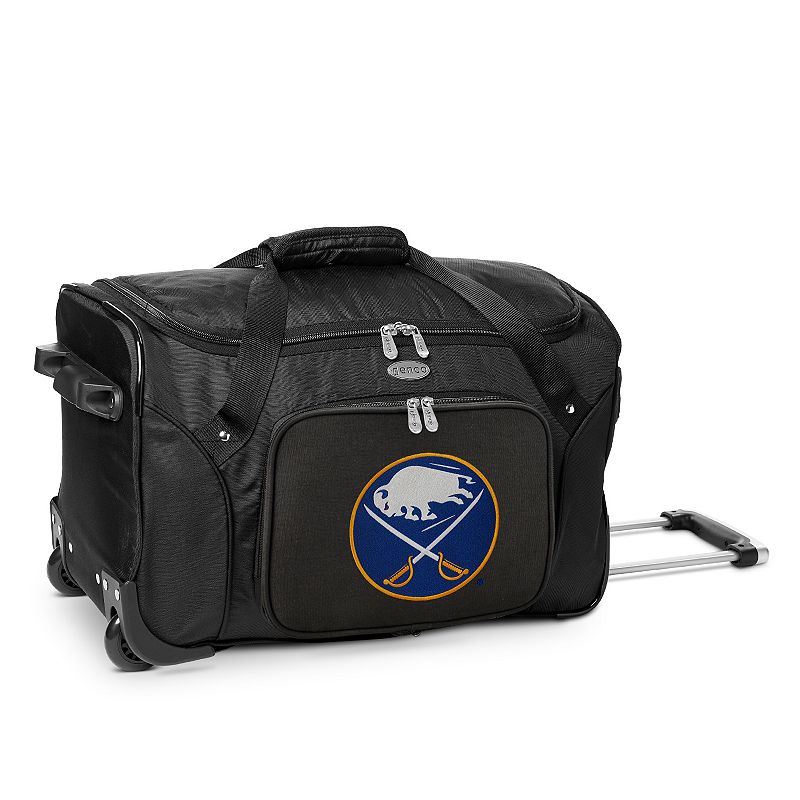 Denco Buffalo Sabres 22-Inch Wheeled Duffel Bag, Black