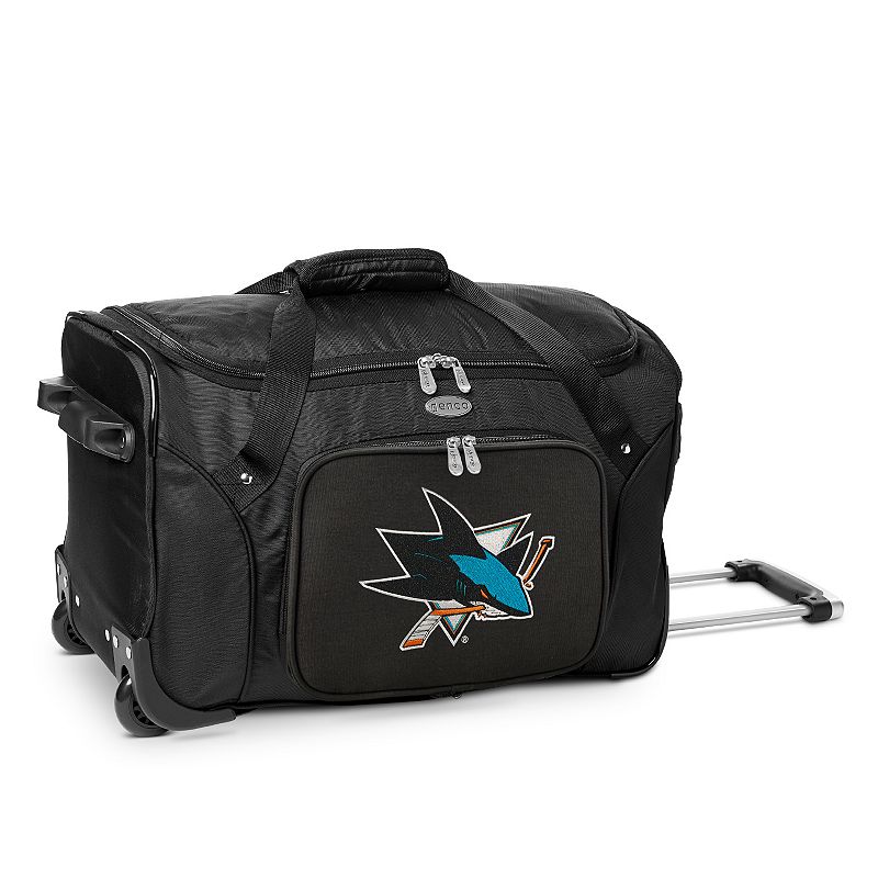Denco San Jose Sharks 22-Inch Wheeled Duffel Bag, Black