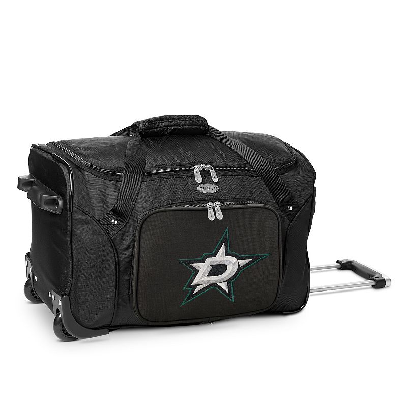 Denco Dallas Stars 22-Inch Wheeled Duffel Bag, Black