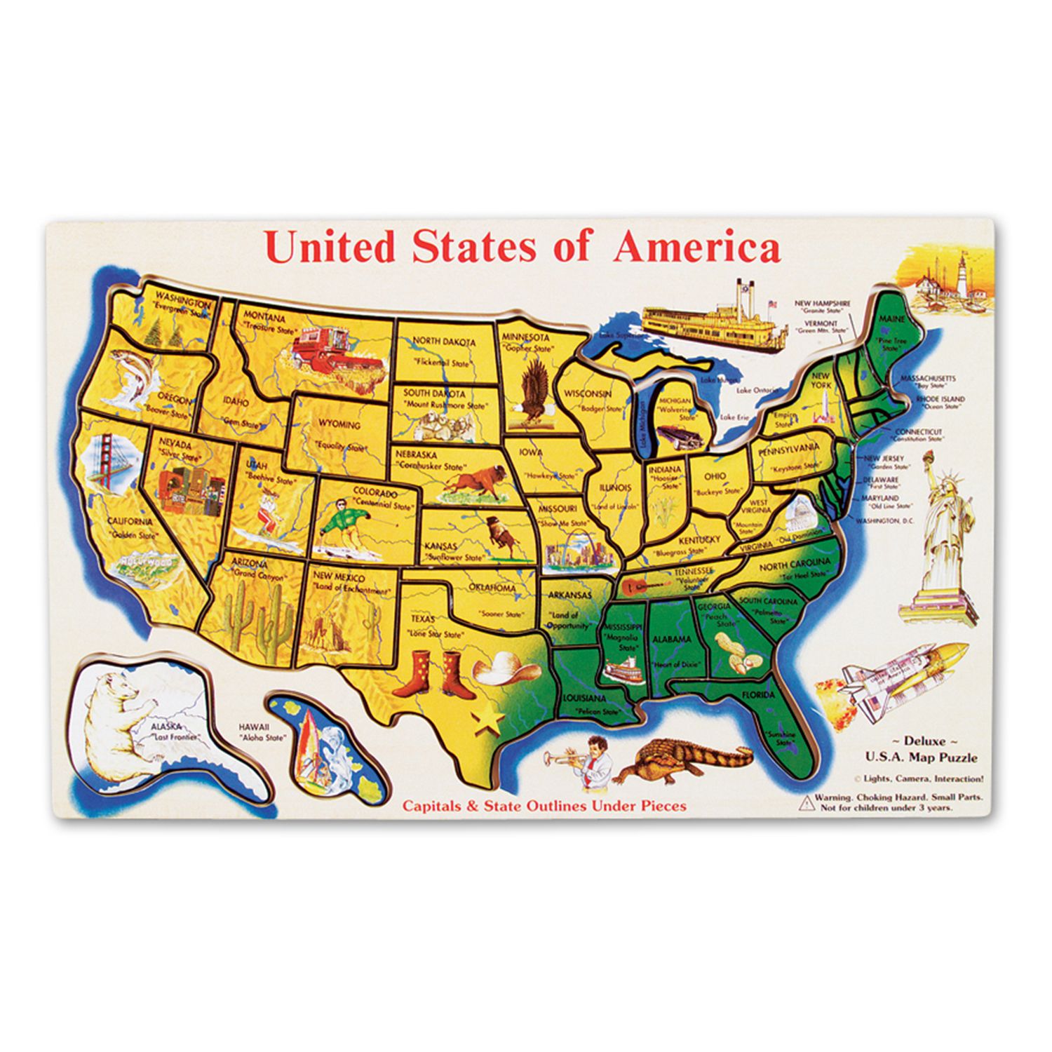 wooden usa map puzzle with states and capitals