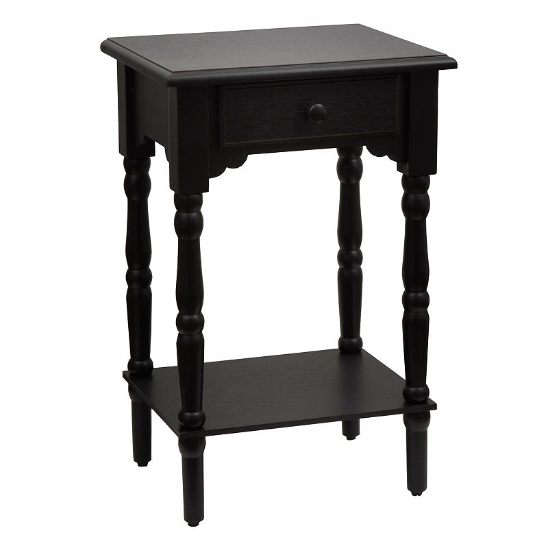 Decor Therapy 1-Drawer Classic End Table, Black