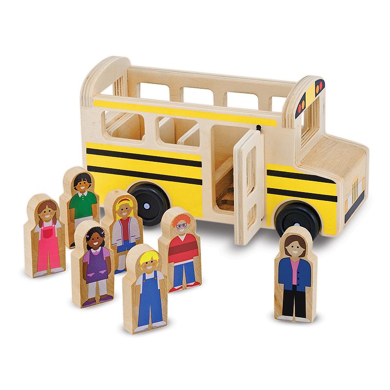 Melissa & Doug Wooden School Bus Play Set, Multicolor