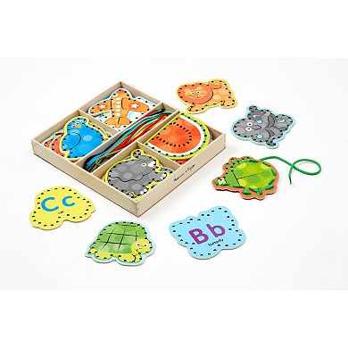 Melissa & Doug Wooden Alphabet Lacing Cards