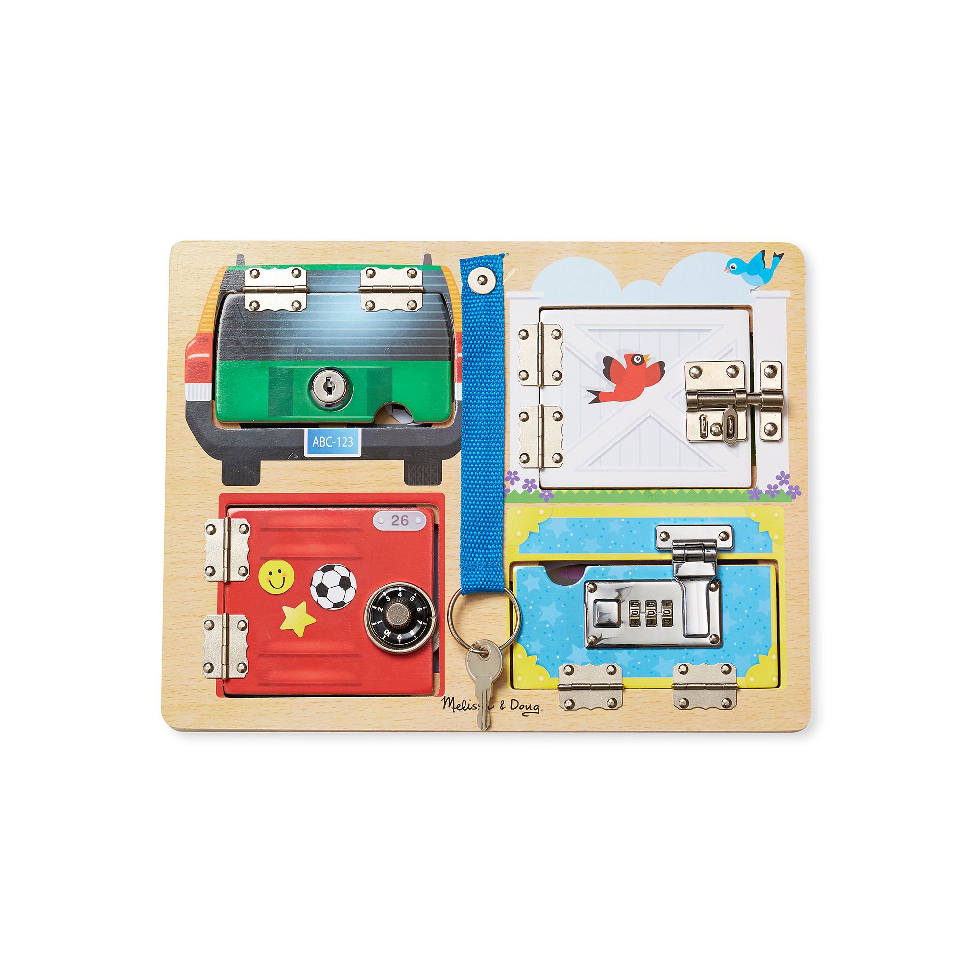 Melissa & Doug Locks & Latches Board, Multicolor