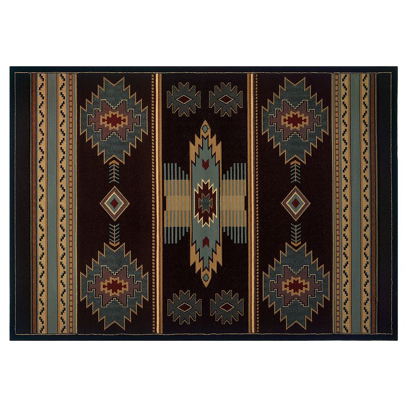 United Weavers Designer Contours Native Southwest Rug, Blue, 8X10.5 Ft