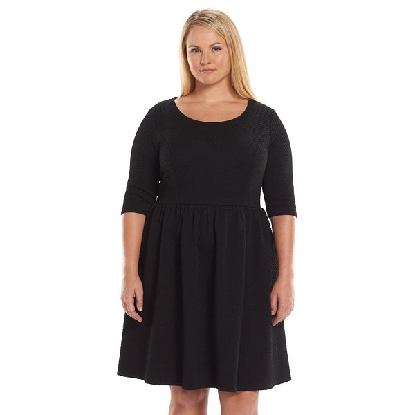 Plus Size Apt. 9® Textured Fit & Flare Dress