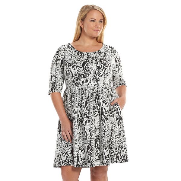 Plus Size Apt. 9® Textured Fit & Flare Dress