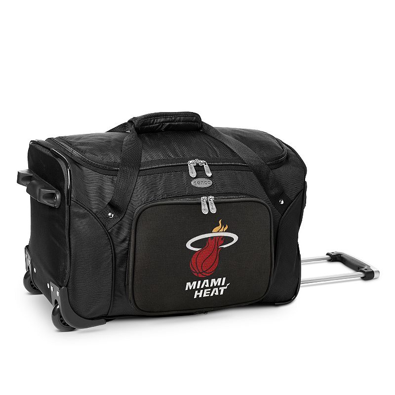 Denco Miami Heat 22-Inch Wheeled Duffel Bag, Black