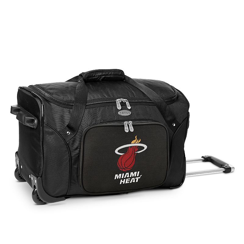 Denco Miami Heat 22-Inch Wheeled Duffel Bag, Team