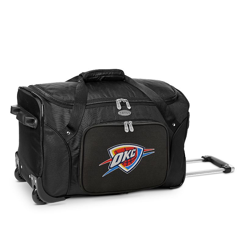Denco Oklahoma City Thunder 22-Inch Wheeled Duffel Bag, Black