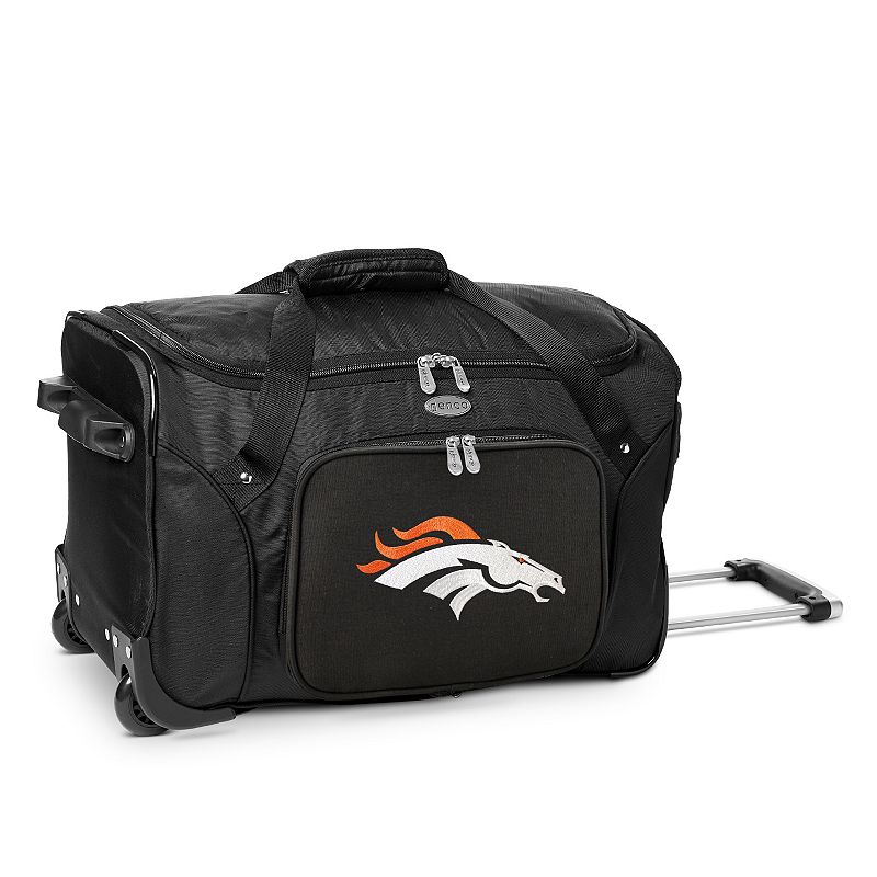 Denco Denver Broncos 22-Inch Wheeled Duffel Bag, Black