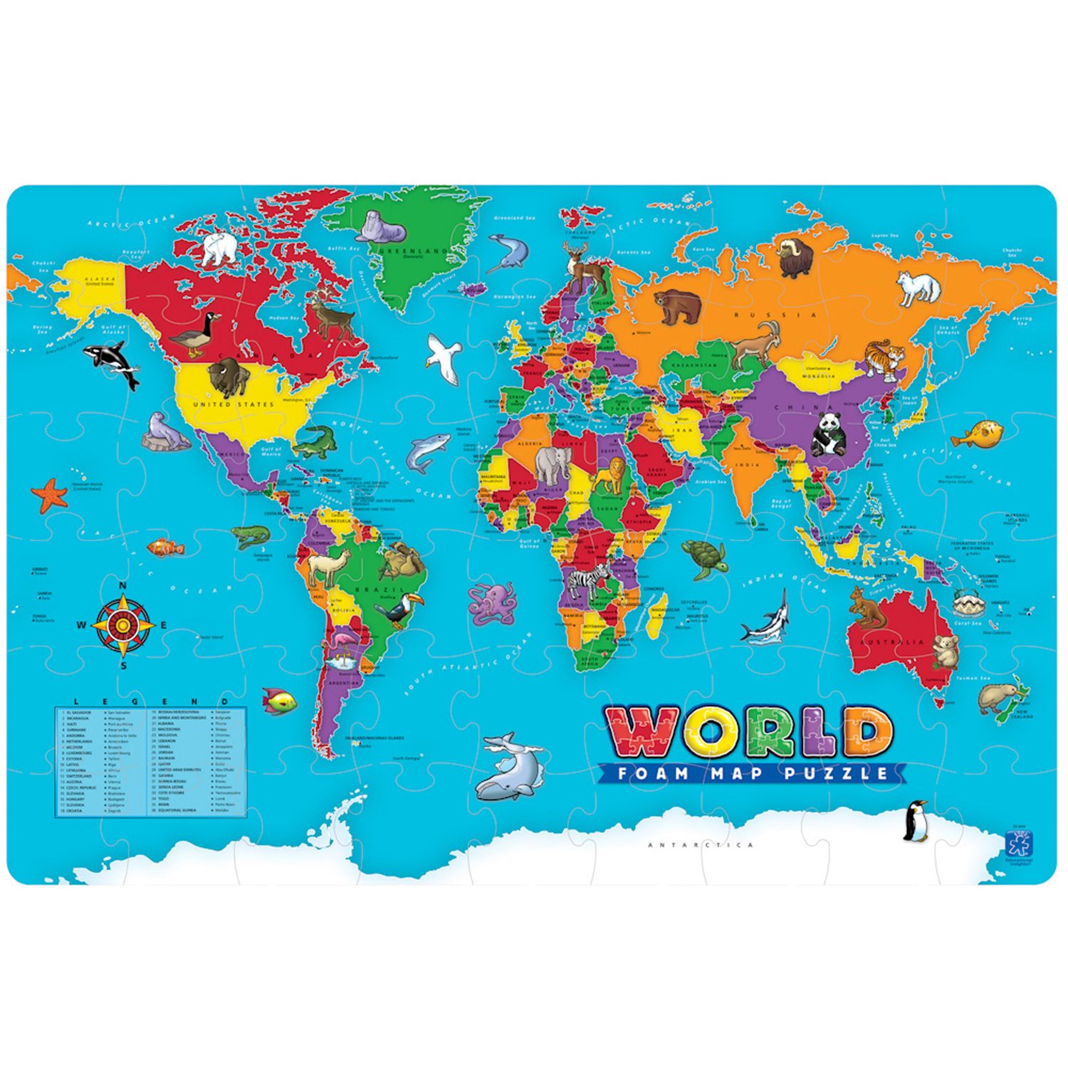 Tactic World Map 1000-Pc. Puzzle