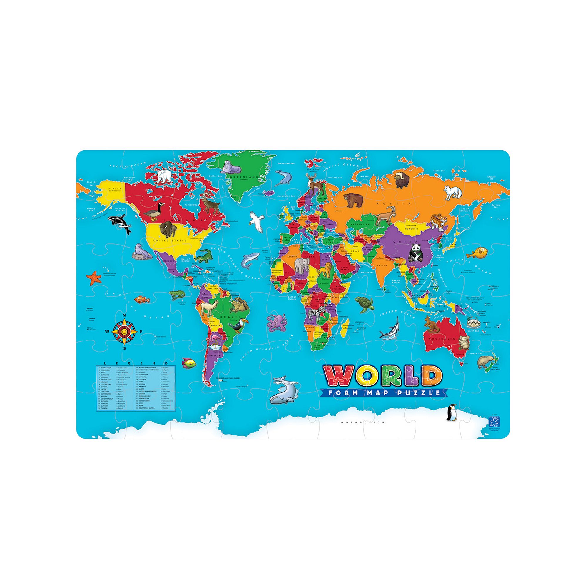 Educational Insights World Foam Map Puzzle, Multi