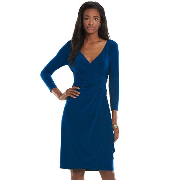 Chaps faux 2025 wrap dress