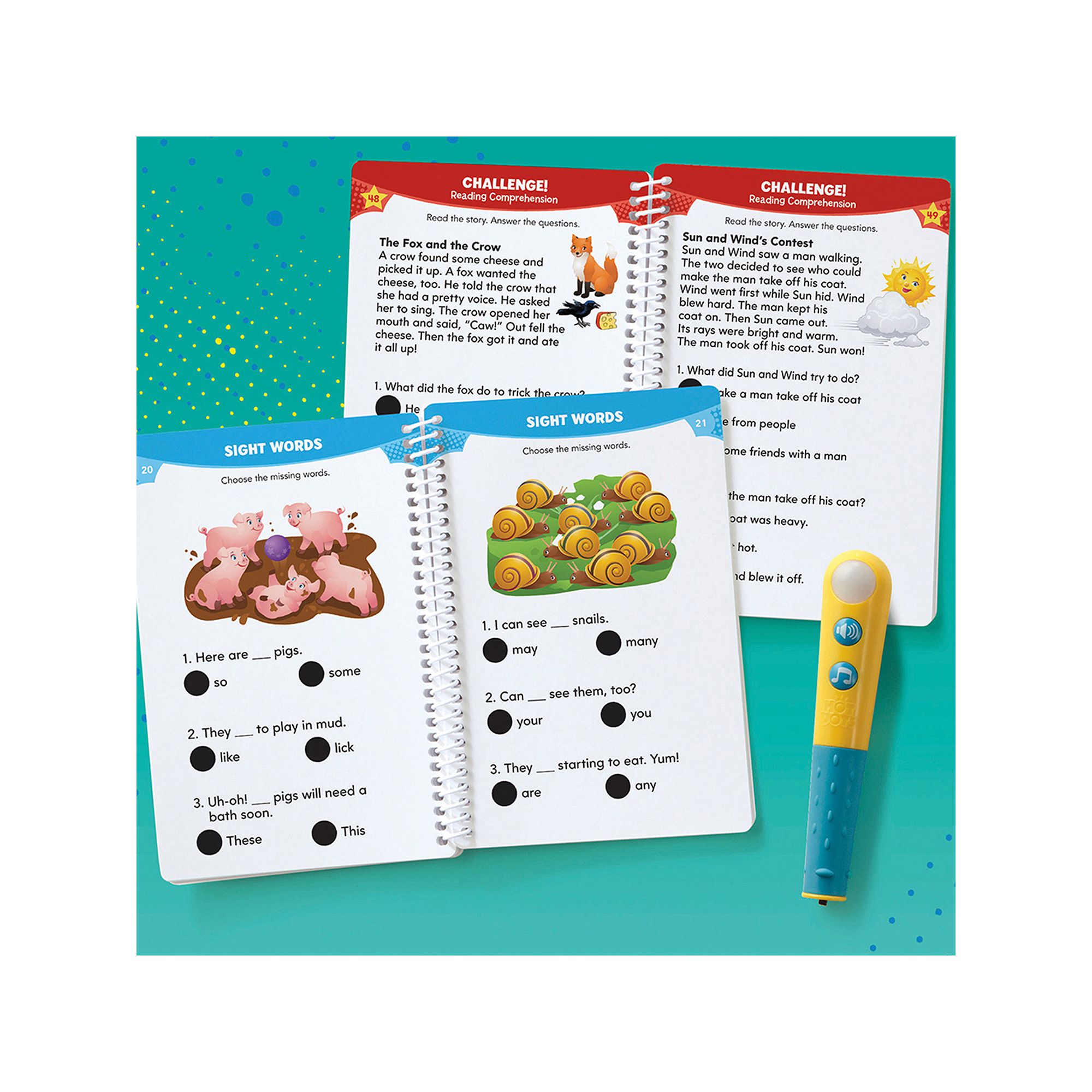 Educational Insights Hot Dots Jr. Lets Master Grade 1 Reading Book Set, Mu