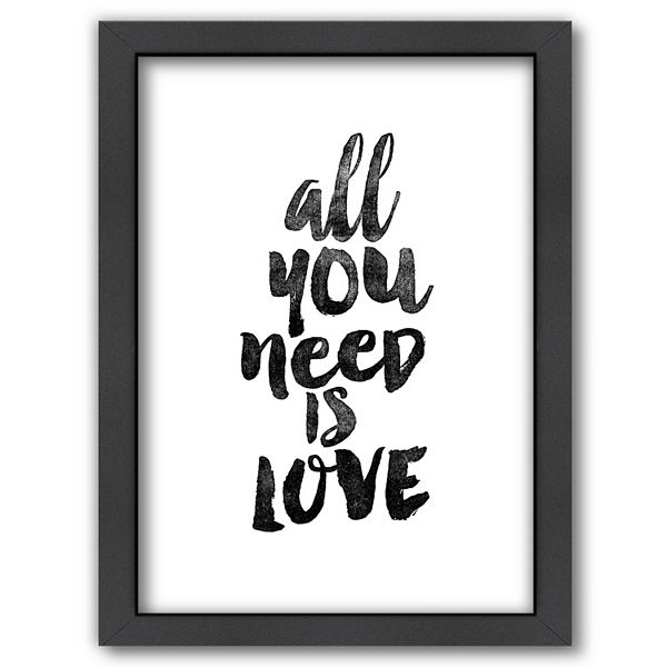 Americanflat "All You Need Is Love" Framed Wall Art