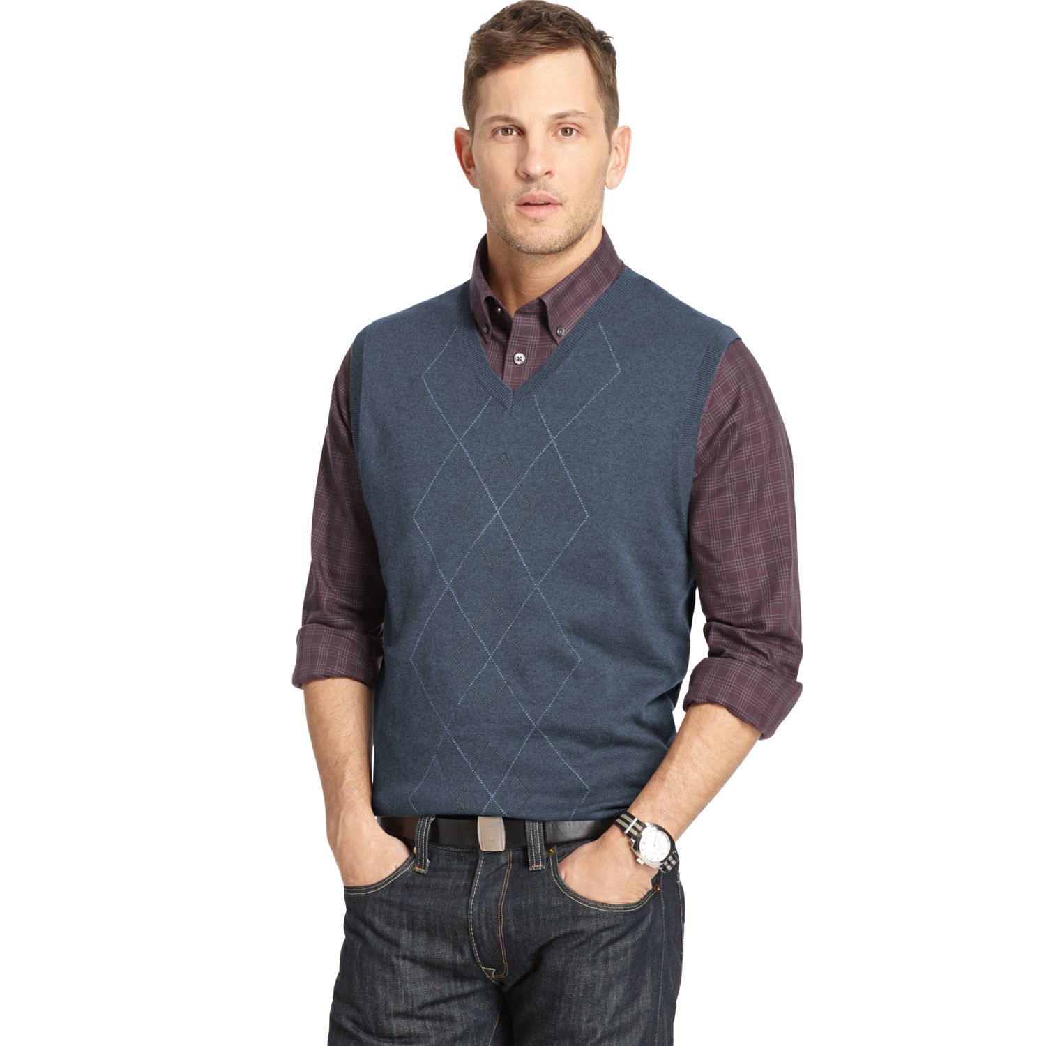 big and tall argyle sweater vest