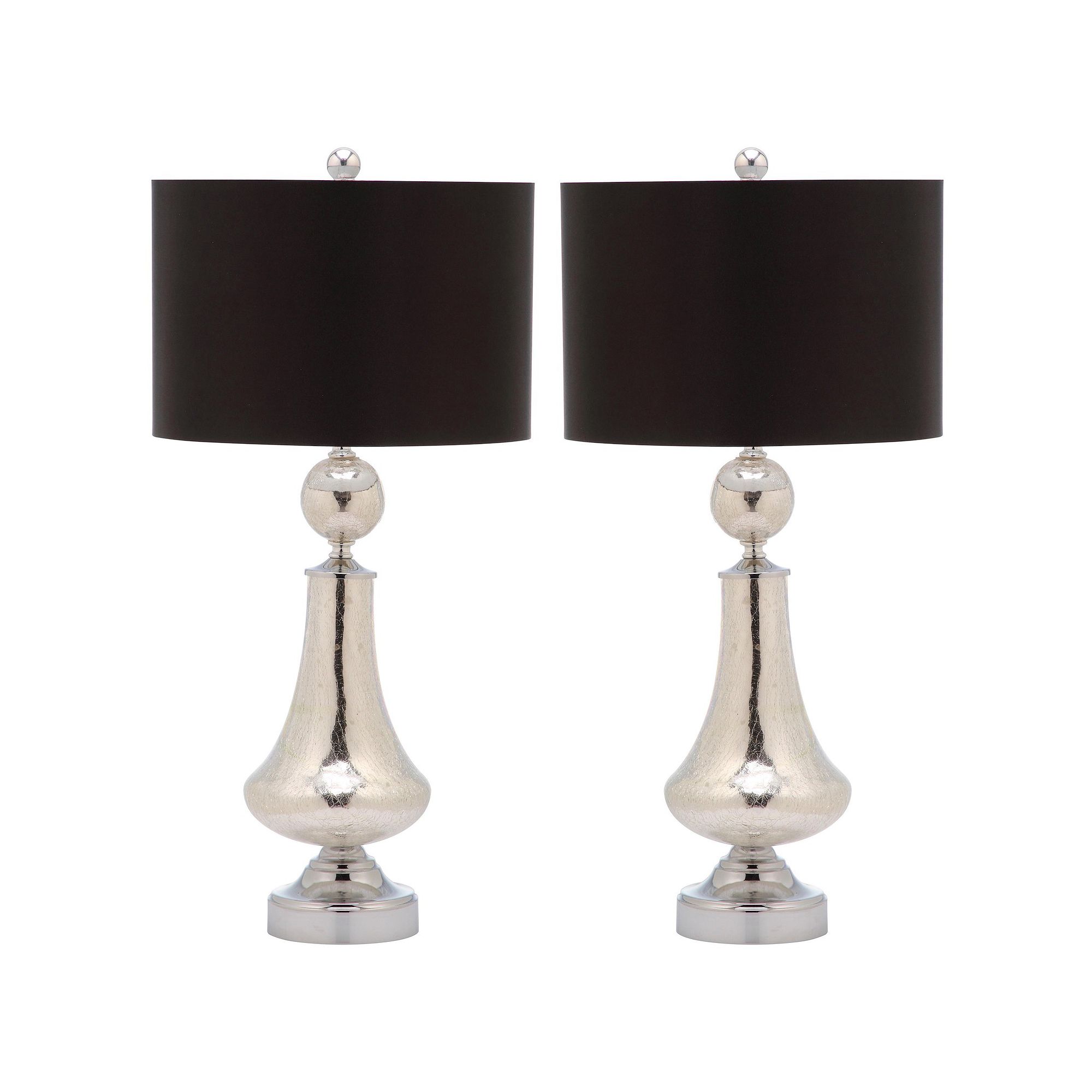 Safavieh 2-piece Crackle Glass Table Lamp Set, Clear