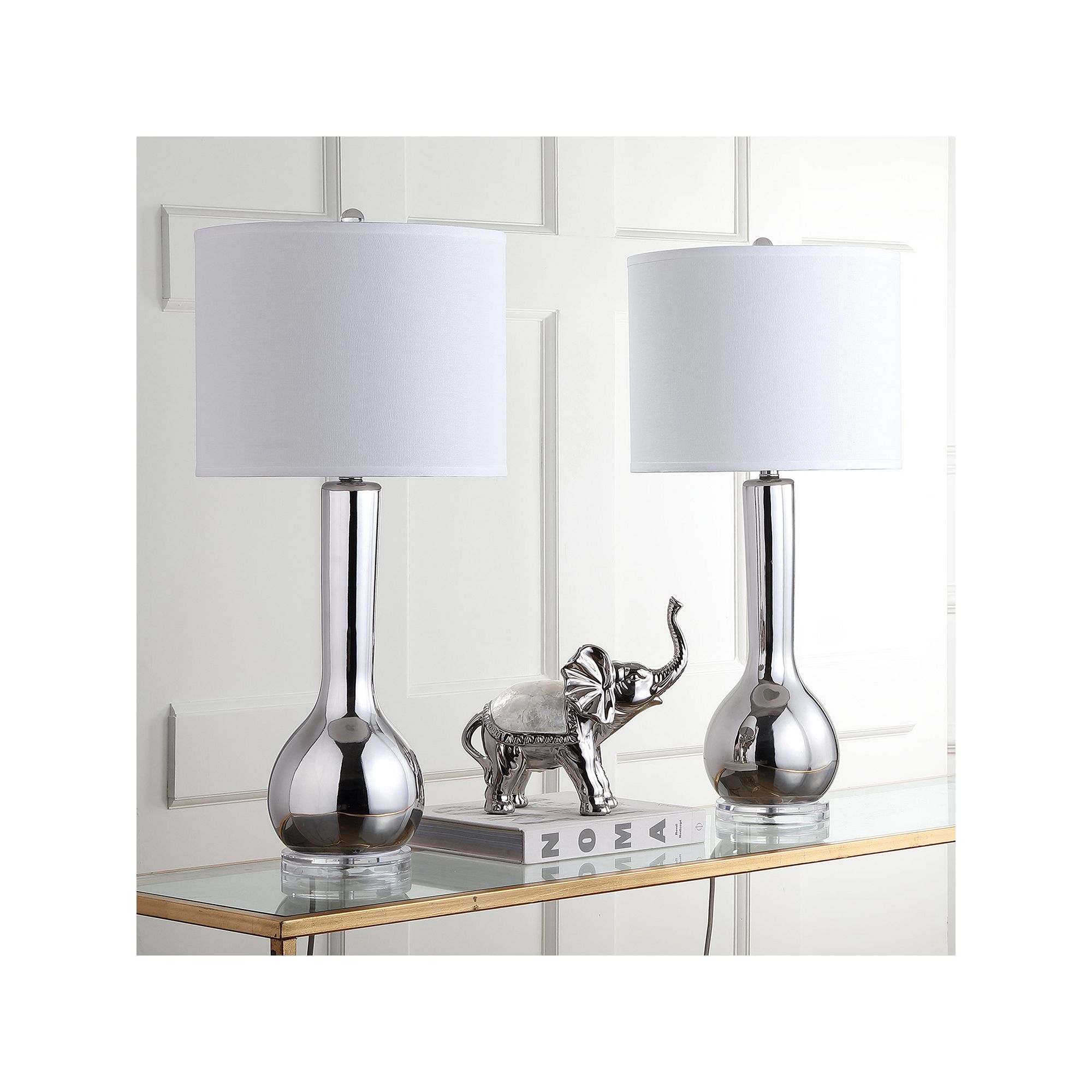 Safavieh 2-piece Long Neck Ceramic Table Lamp Set, White