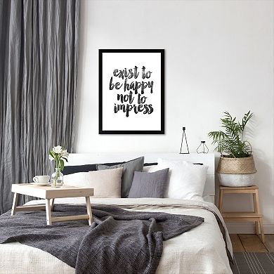Americanflat "Exist To Be Happy" Framed Wall Art