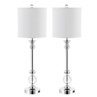 Safavieh 2 pc Erica Glass Candlestick Lamp Set