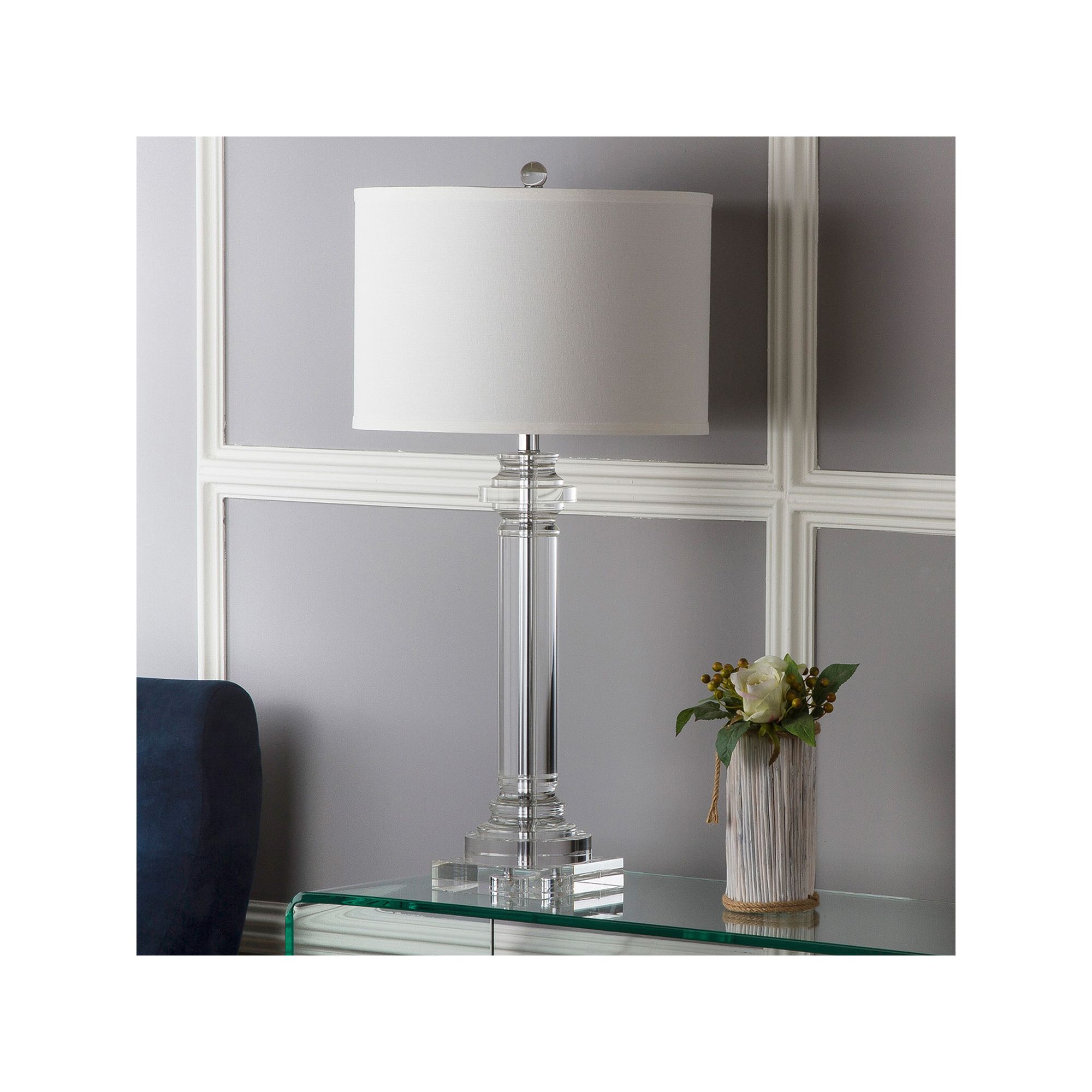 Safavieh Nina Glass Column Lamp, Clear