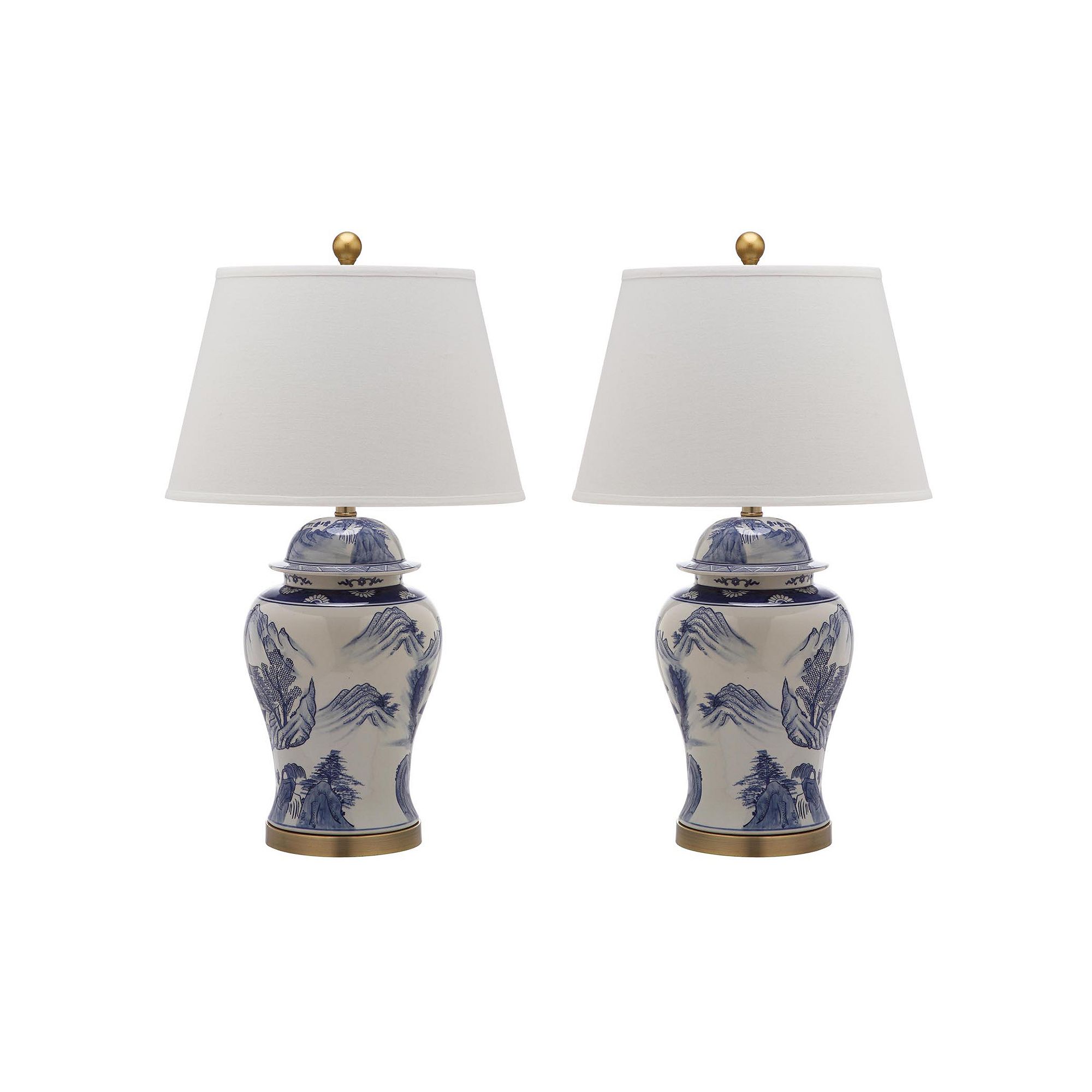 Safavieh 2-piece Shanghai Ginger Jar Lamp Set, Blue White