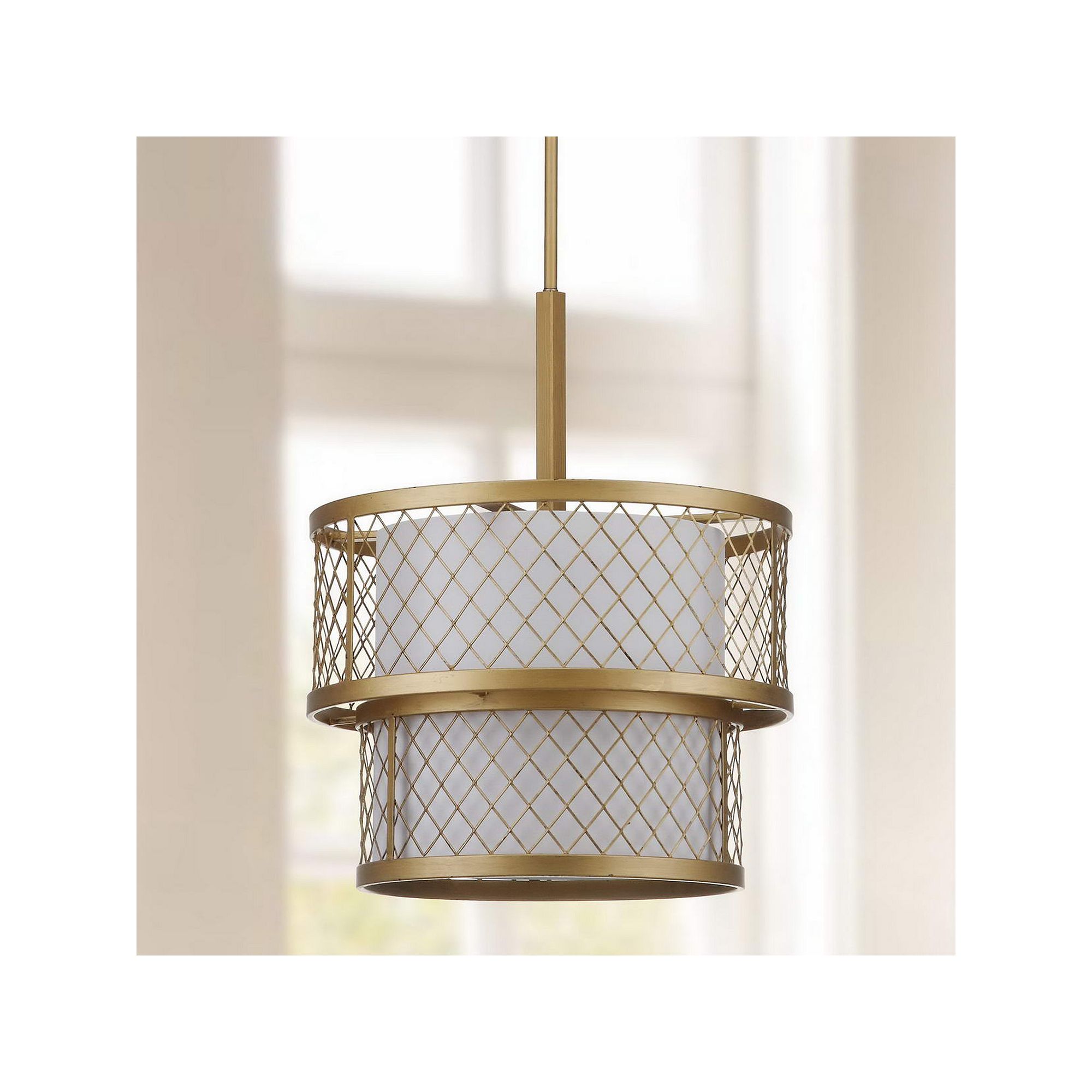 Safavieh Evie Mesh Pendant Light, Antique Gold