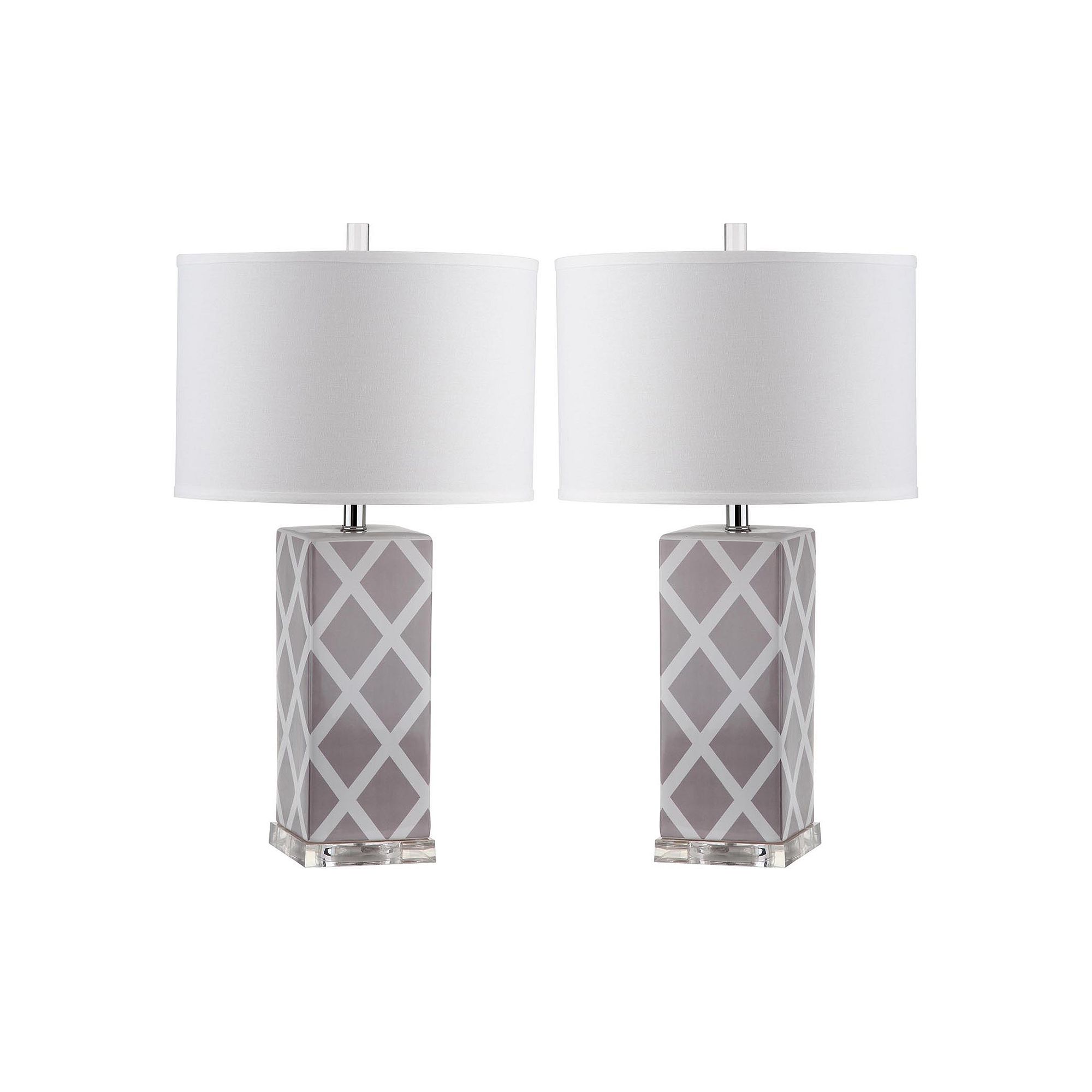 Safavieh 2-piece Garden Lattice Table Lamp Set, Gray