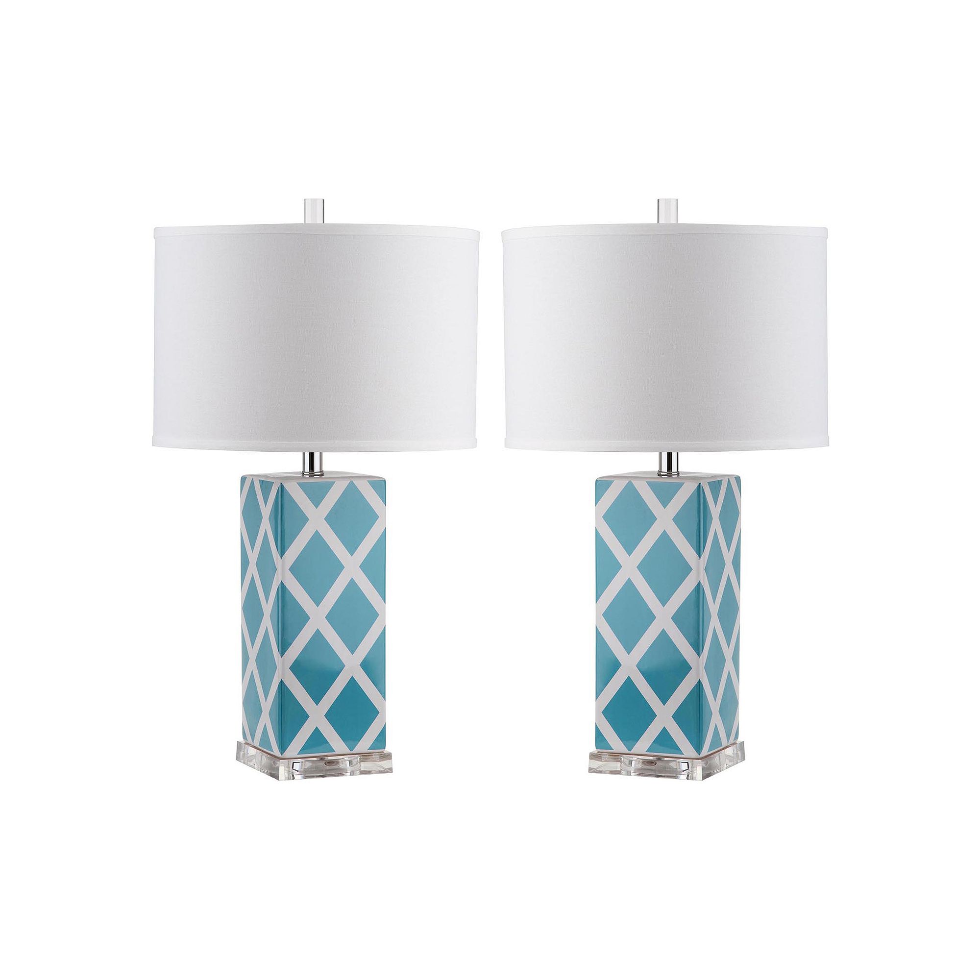 Safavieh 2-piece Garden Lattice Table Lamp Set, Light Blue