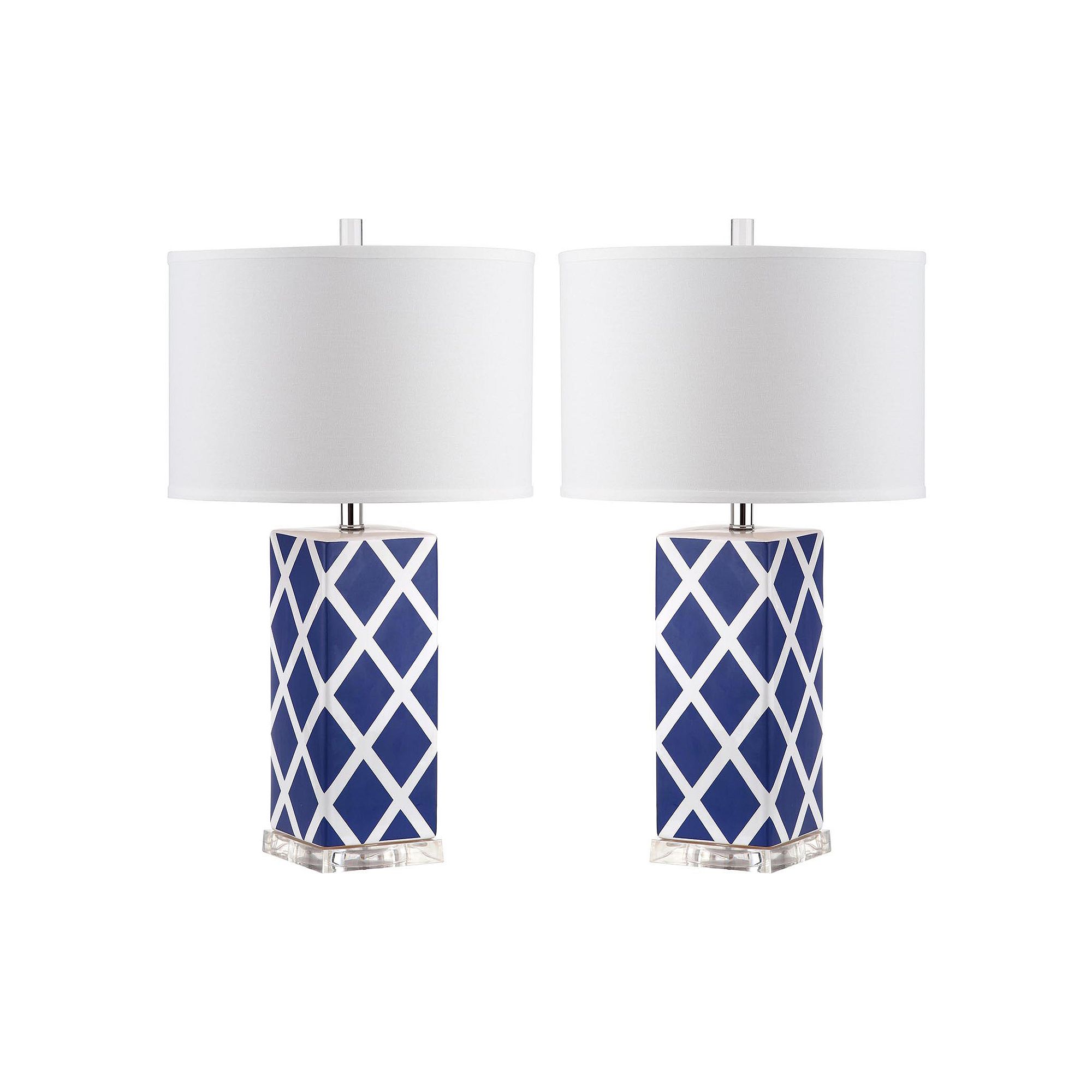 Safavieh 2-piece Garden Lattice Table Lamp Set, Blue