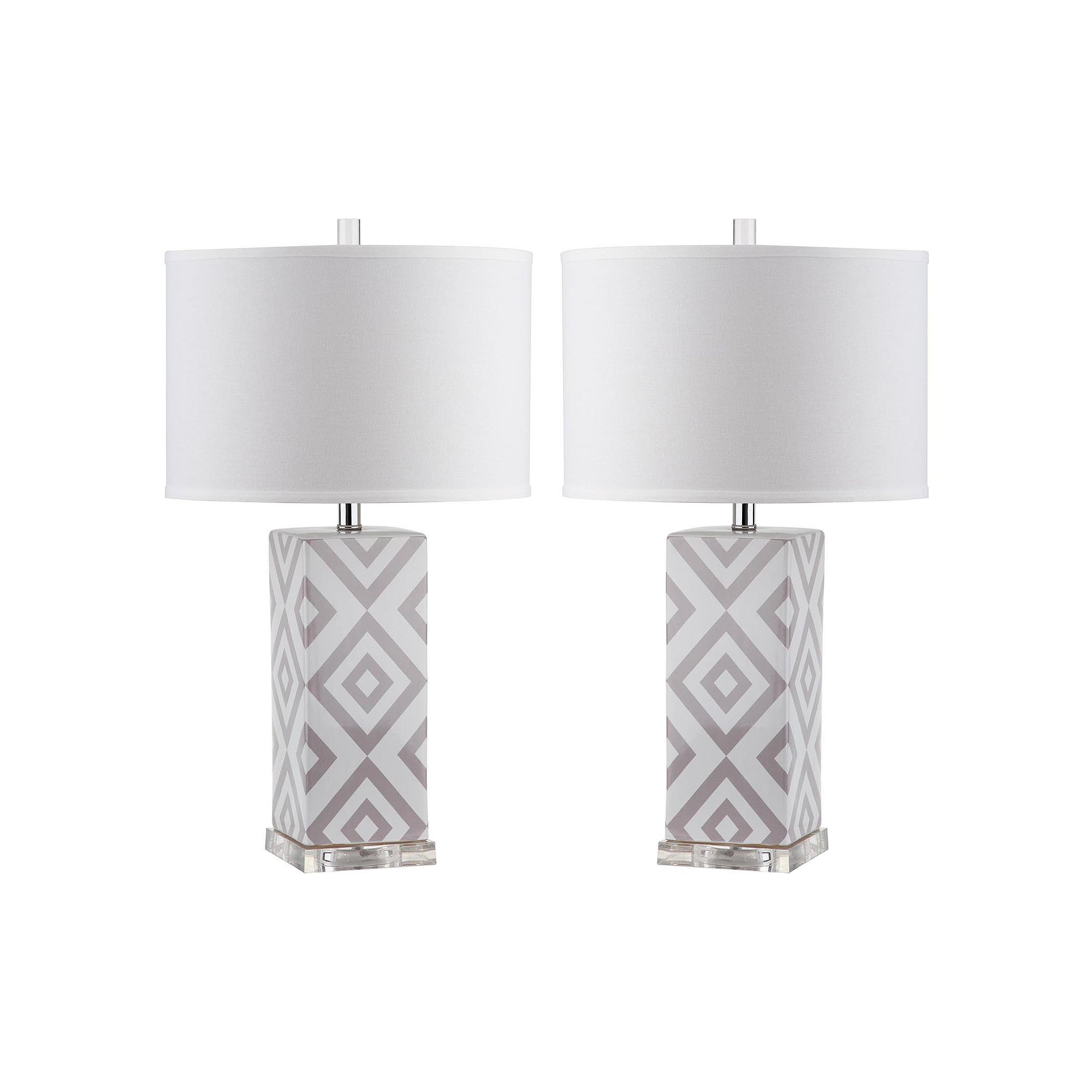 Safavieh 2-piece Geometric Table Lamp Set, Gray