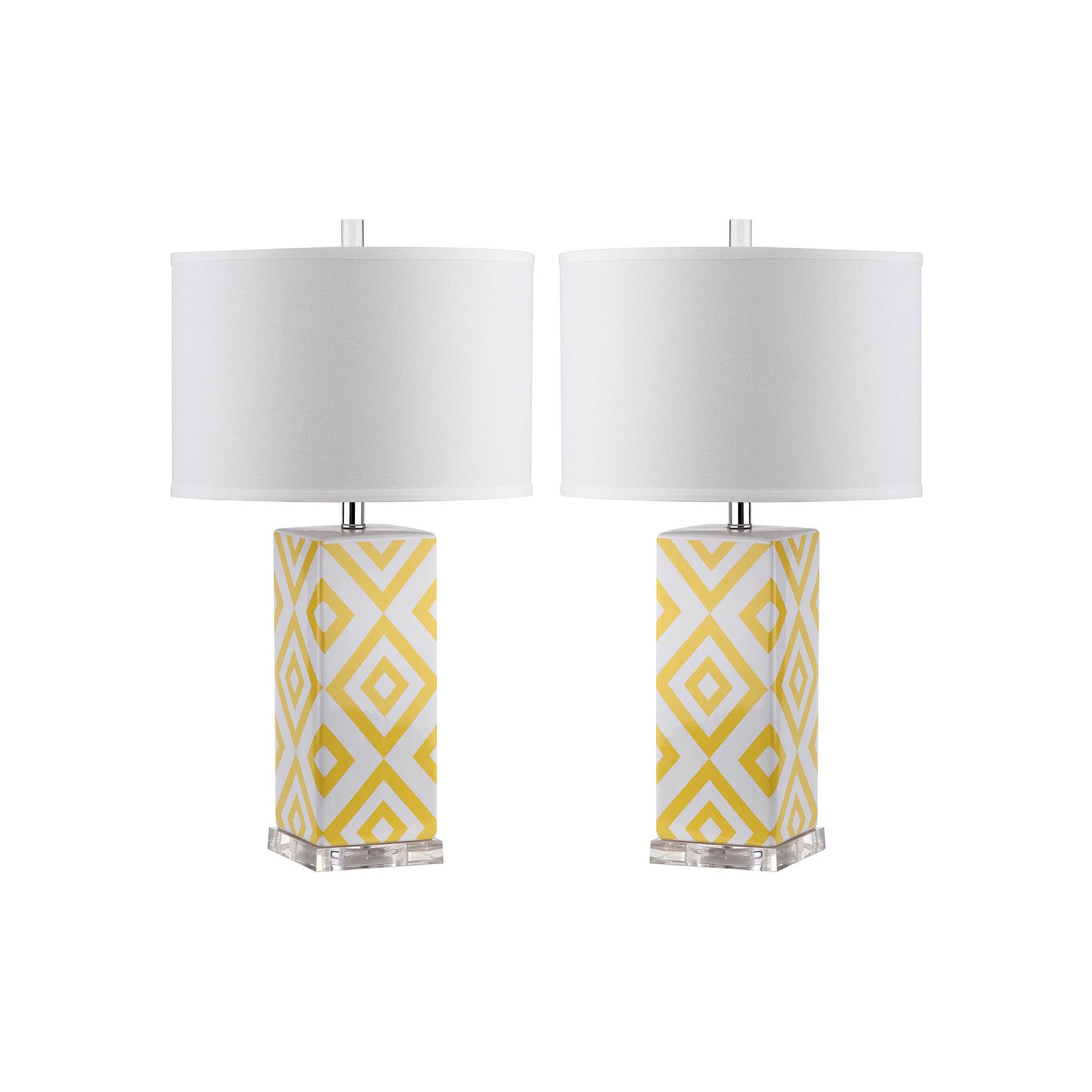Safavieh 2-piece Geometric Table Lamp Set, Yellow