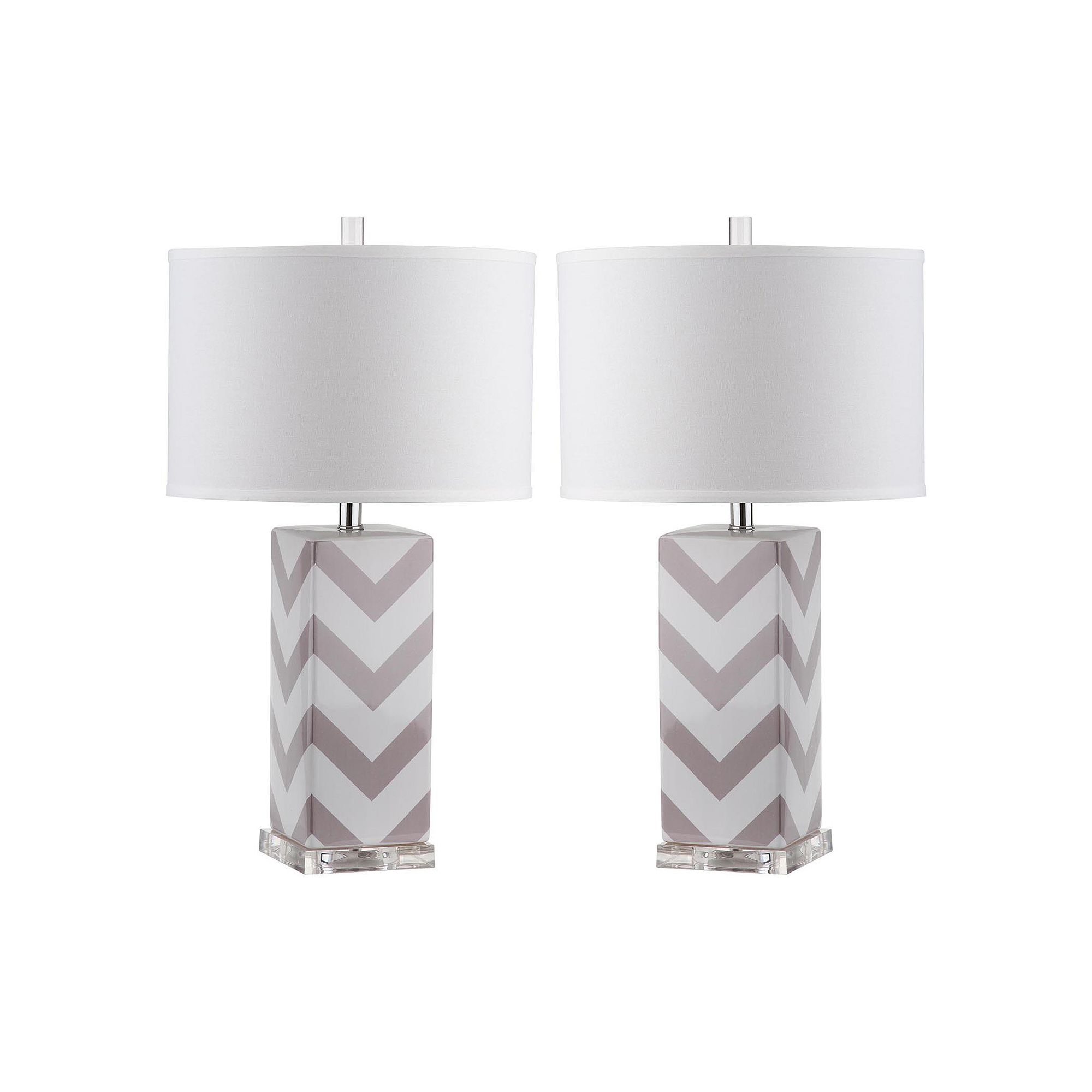 Safavieh 2-piece Chevron Table Lamp Set, Gray