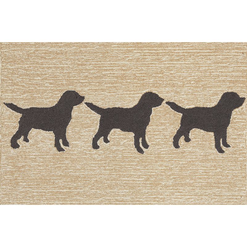 Liora Manne Frontporch Doggies Indoor Outdoor Rug, Black, 5X7.5 Ft
