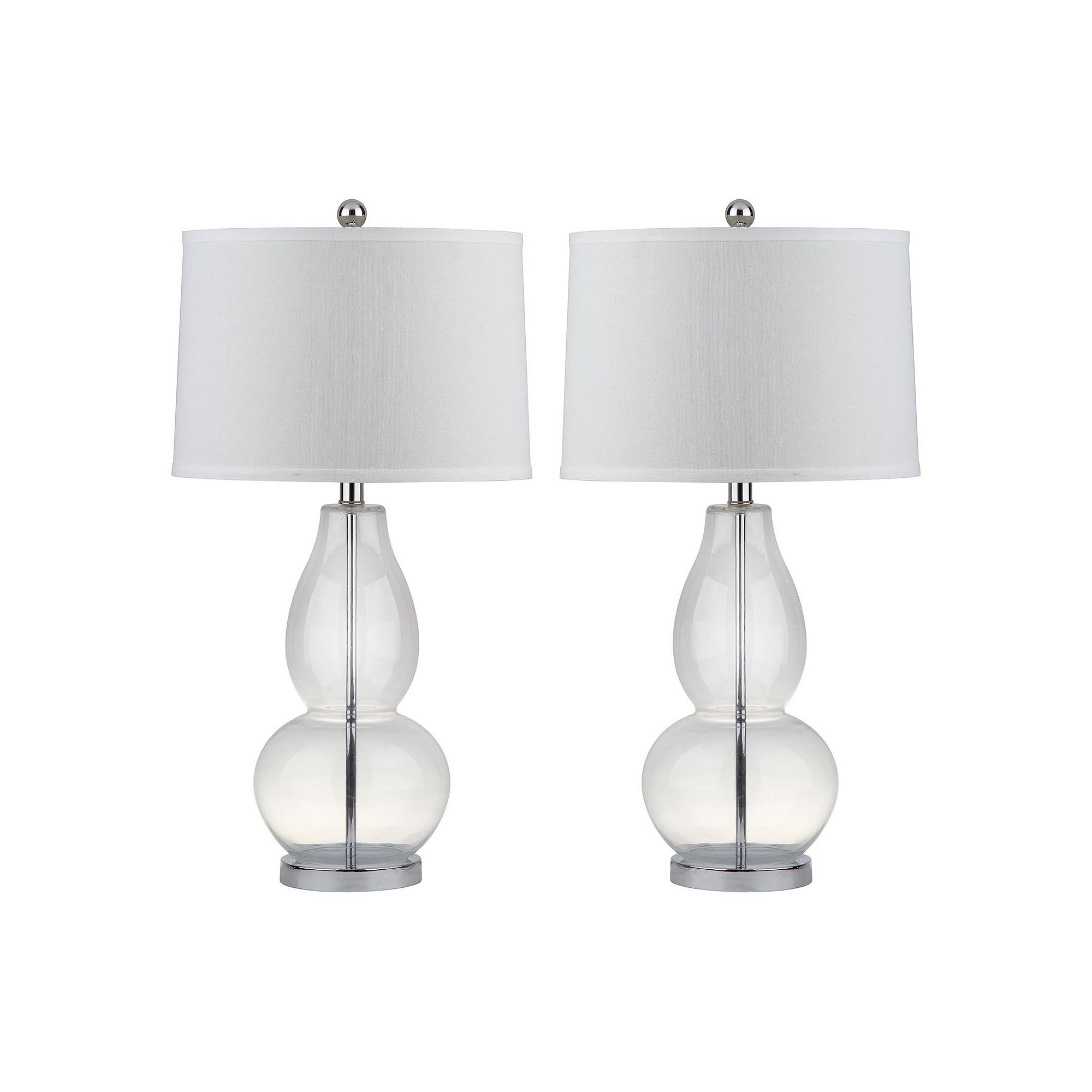 Safavieh 2-piece Mercurio Double Gourd Lamp Set, Clear