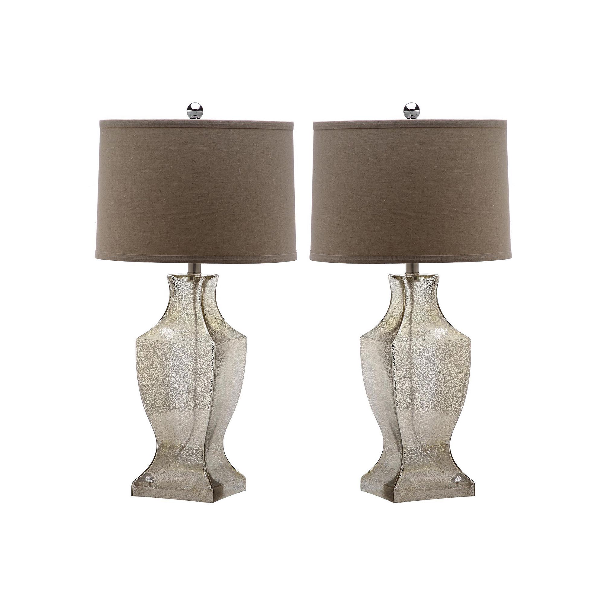 Safavieh 2-piece Sculpted Glass Lamp Set, Antique Silver