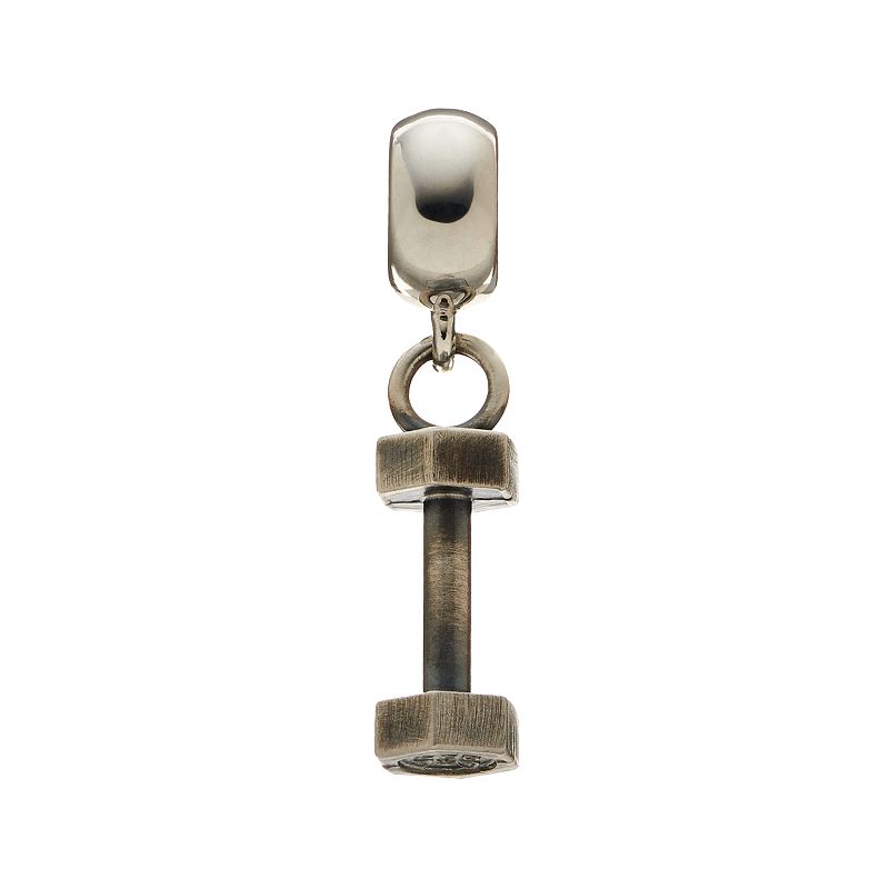 Insignia Collection Sterling Silver Dumbbell Charm, Womens, Grey