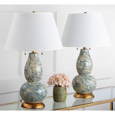 Safavieh 2-piece Color Swirls Glass Table Lamp Set