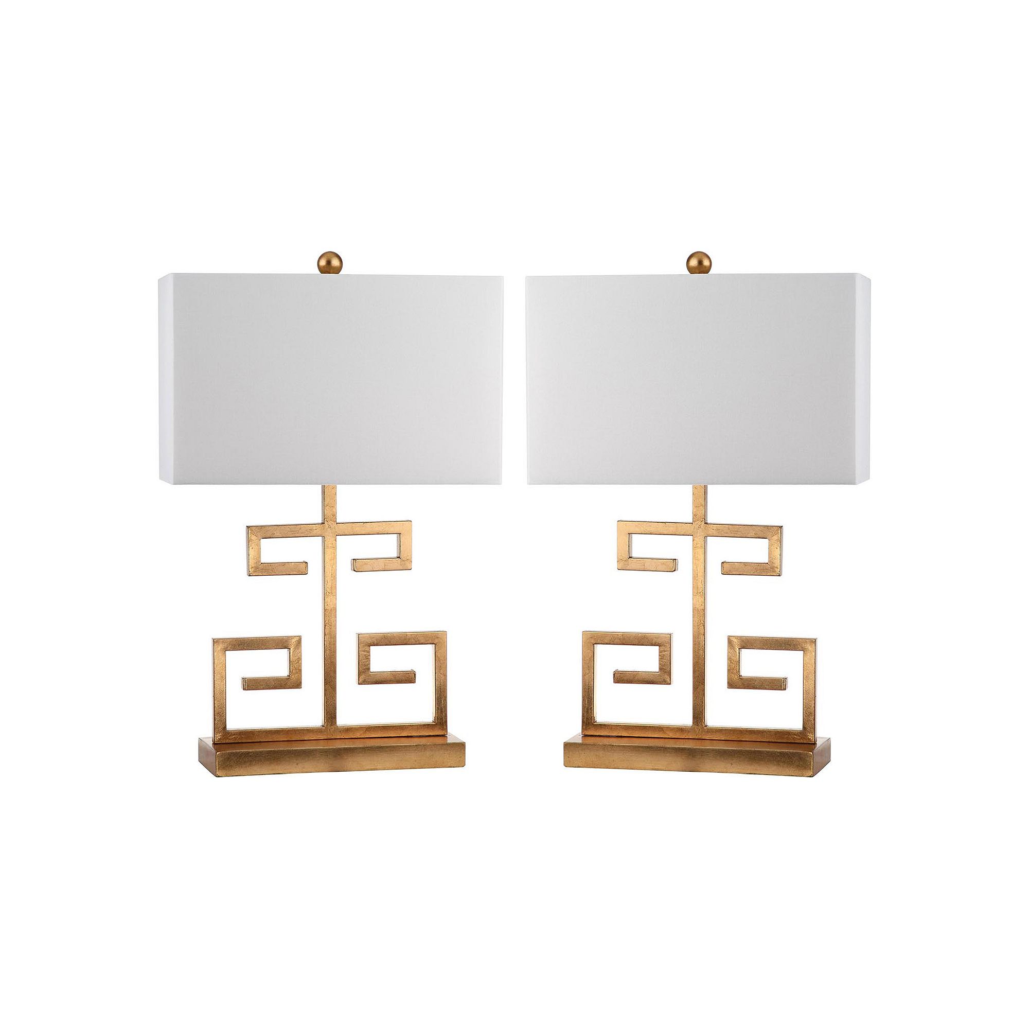 Safavieh 2-piece Greek Key Table Lamp Set, Gold