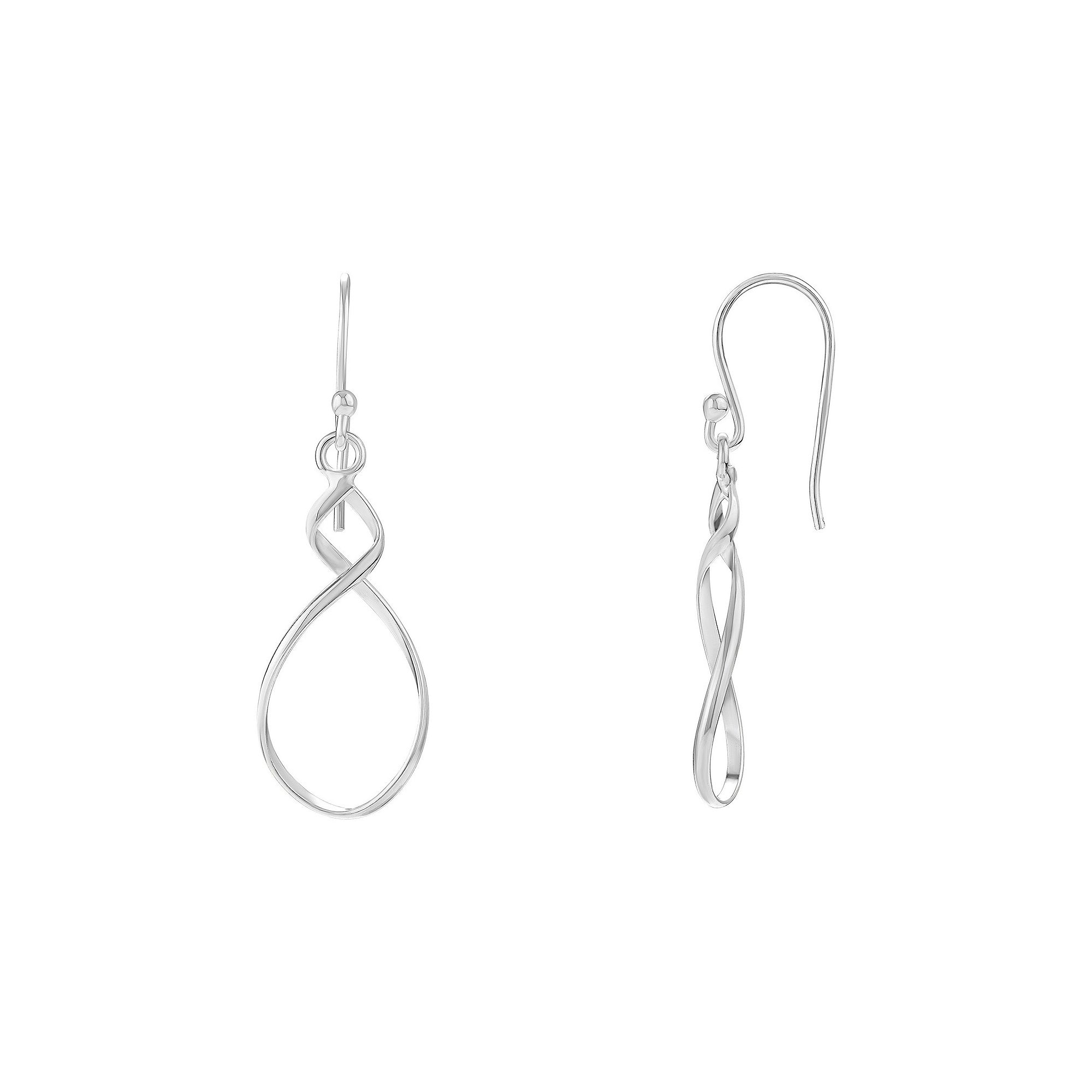 PRIMROSE Sterling Silver Twist Teardrop Earrings, Womens